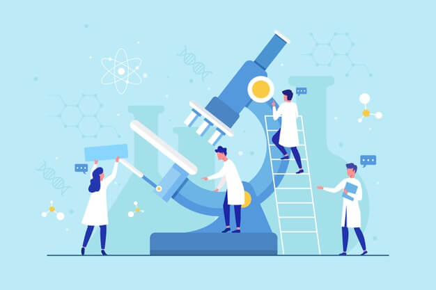 flat design science concept with microscope 23 2148527588