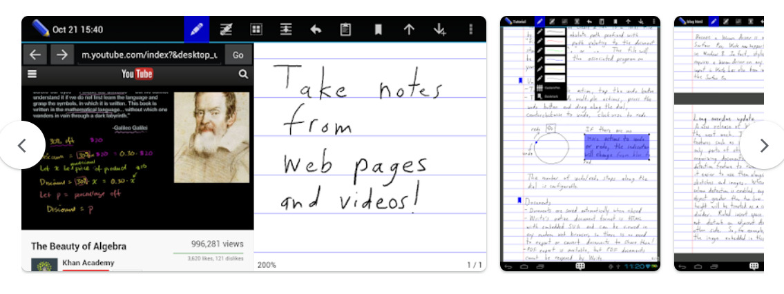 Write - скриншот приложения для написания конспектов